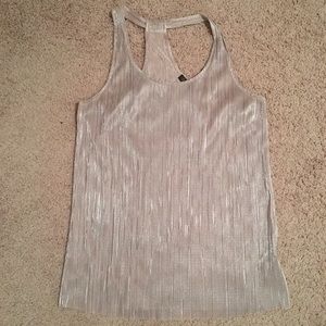 Pearl-beige shimmer tank blouse from the Limited